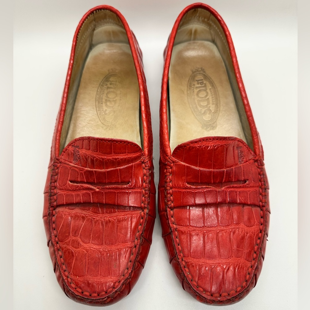 Tod’s Alligator Crocodile Drivers Loafers Shoes size 36- US Size 6